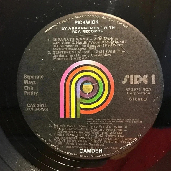 Elvis Separate ways RCA 9 Songs - Picture 2 of 5